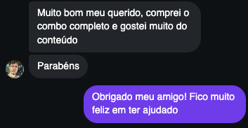 Print de depoimento real sobre o Guia de Estudo Saúde Mental
